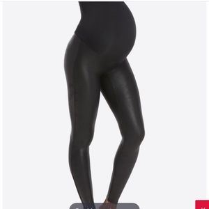 Spanx maternity faux leather leggings